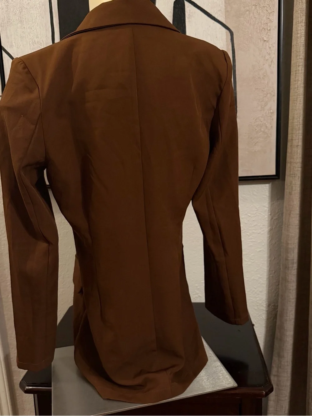 SHEIN Brown Tailored Two-Button Blazer